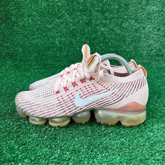 Nike Pink and White VaporMax Sneakers with Knit Upper - Picture 1 of 9